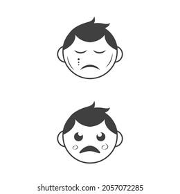 Sad Emotion Vector icon design illustration Template