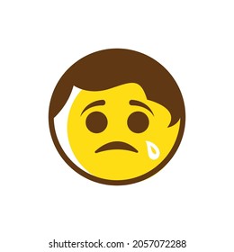 Sad Emotion Vector icon design illustration Template