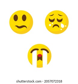 Sad Emotion Vector icon design illustration Template