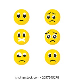 Plantilla de ilustración de diseño de icono del vector de emoción triste