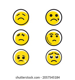 Sad Emotion Vector icon design illustration Template