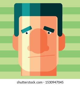 sad emotional character man vector