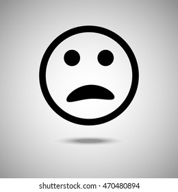 Sad Emotions icon. Flat style. Grey background. Vector illustration.