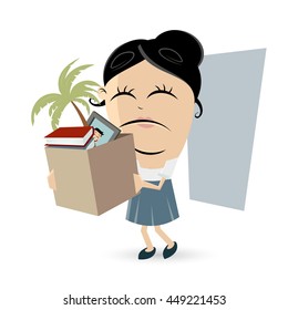 sad employee lost her job