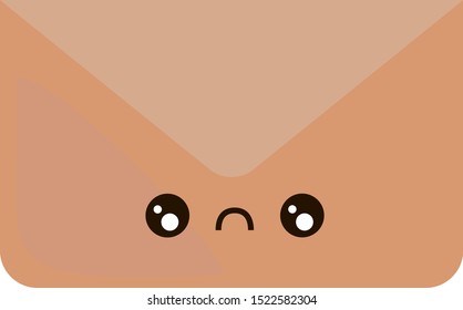 Sad envelope, illustration, vector on white background.