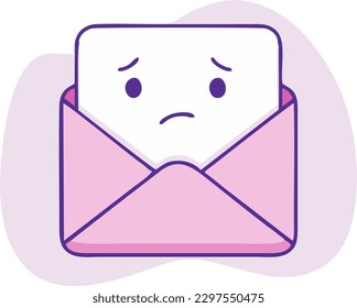 Sad Envelope: A Vector Illustration in Pink