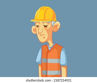 

Sad Exhausted Elderly Construction Worker Vector Character Illustration. Unhappy Senior Man Having No Financial Plan For Retirement Working Manual Labor Jobs
