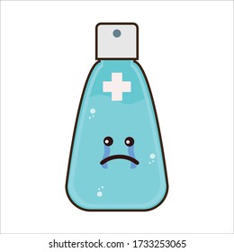 Sad Expression of Antiseptic Gel Vector Design