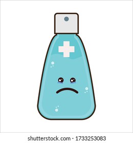 Sad Expression of Antiseptic Gel Vector Design