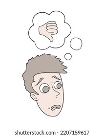 Sad expression and dislike gesture design