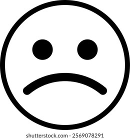 sad expression emoticon vector. symbol, illustration, sign