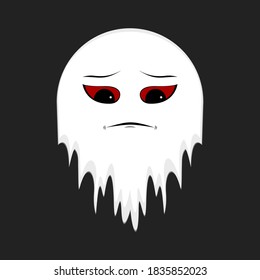 sad expression from flying ghost series for manga character or cartoon 