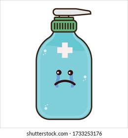 Sad Expression of Hand Wash Vector Design