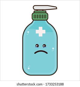Sad Expression of Hand Wash Vector Design