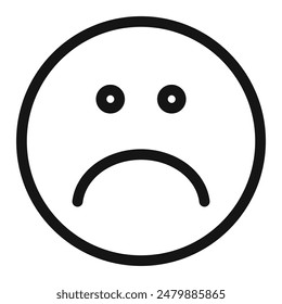 Sad Expression Icon Perfect for Emotional Graphics