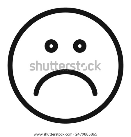 Sad Expression Icon Perfect for Emotional Graphics