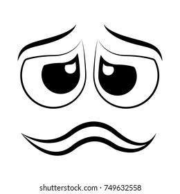 Sad expression isolated on white background, Vector illustration