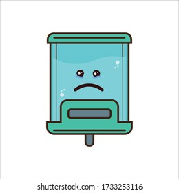 Sad Expression of Soap Dispenser Vector Design