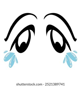 Sad eye cartoon design. Perfect for stickers, icons, logos, tattoos