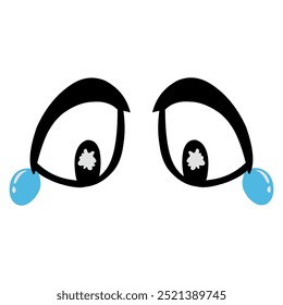 Sad eye cartoon design. Perfect for stickers, icons, logos, tattoos