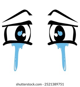 Sad eye cartoon design. Perfect for stickers, icons, logos, tattoos