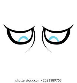 Sad eye cartoon design. Perfect for stickers, icons, logos, tattoos