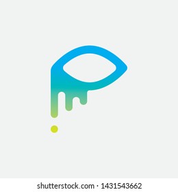 Sad eye logo icon template.eye care symbol