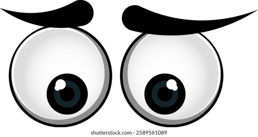 Sad Eyes Emoji Icon. cartoon round eyes