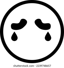icono del vector de ojos tristes