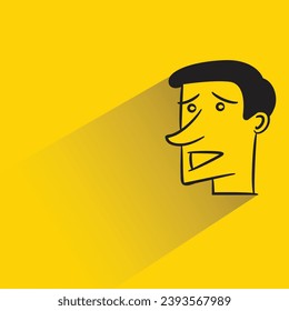 sad face avatar with shadow on yellow background