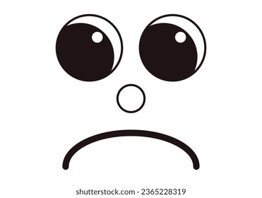 Sad face black icon on white background.