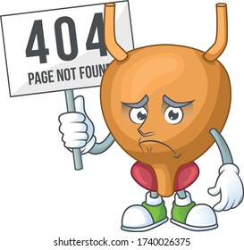 Triste cara del personaje de la caricatura de vejiga levantado 404 tablas