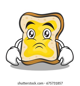 Sad face bread character cartoon