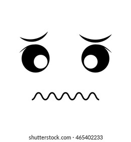 sad face cartoon expression emotion icon. Isolated and flat illustration. Vector graphic