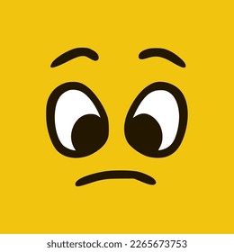 Cara triste. Caricatura con expresiones faciales. Dibujo de caricaturas de caracol con la boca y la ilustración de los ojos.