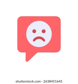Sad Face in Chat Bubble Icon
