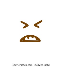 Sad face doodle icon. Emoticon in hand drawn style isolated on white background