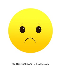 Sad face downcast mood. Unhappy emoji expression. Gloomy emoticon sorrow. Vector illustration. EPS 10.
