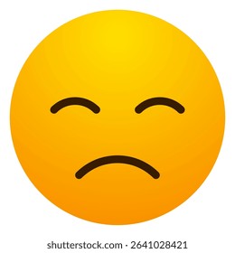 Sad face emoji with frown and closed eyes, expressing disappointment, sorrow, or emotional pain