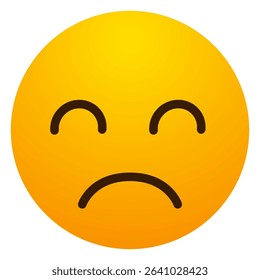 Sad face emoji with frown and closed eyes, expressing disappointment, sorrow, or emotional pain