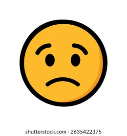 Sad Face Emoji Icon - Expressing Disappointment or Sadness,