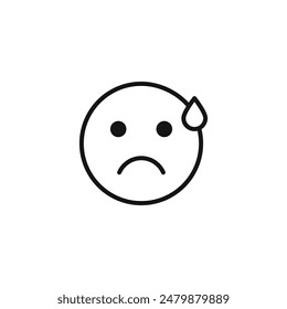 Sad Face Emoji Icon Perfect for Emotional Expression