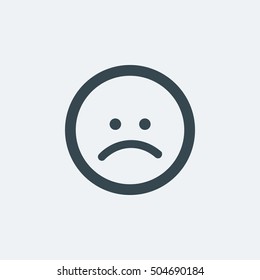 Sad Face Emoji icon in trendy flat style background, image jpg, vector eps, flat web, material icon, UI illustration