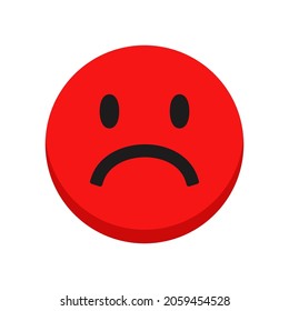 Sad face emoji isolated on white background. Vector illustration 10 eps