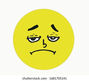 sad face emoji. this is a vector