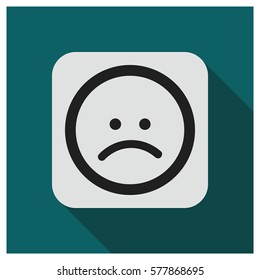Sad face emoji vector icon