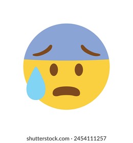 Sad face emoji vector illustration