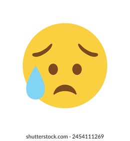 Sad face emoji vector illustration