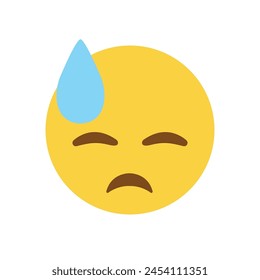 Sad face emoji vector illustration