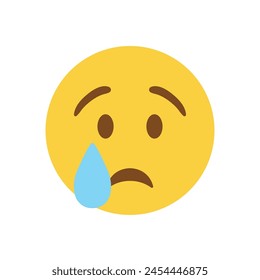 Sad face emoji vector illustration